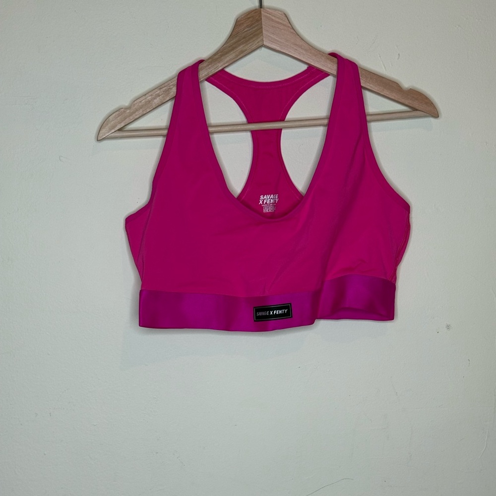 Savage X Fenty Hot Pink Sports Bra Size L | Low Impact Active Bra